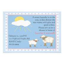 Sheep baby shower invitation