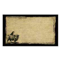 Sheep & Crow Stack- Grunged Prim Biz Cards Business Cards