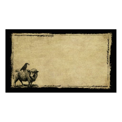 Sheep & Crow Stack- Grunged Prim Biz Cards Business Cards (front side)