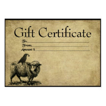 Sheep- Crow Stack- Prim GIft Certificate Cards Business Card