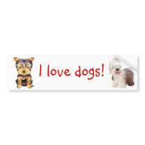Sheep Dog & Yorkshire Terrier Gift Bumper Sticker bumper stickers by BestCards Sheep Dog & Yorkshire Terrier Gift Bumper Sticker bumper stickers