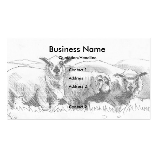 Sheep Drawing Business Cards (front side)