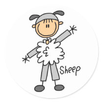 Sheep Dress Up T-shirts and Gifts stickers