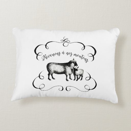 Sheep Farm Funny French Expression Vintage Style Decorative Pillow Zazzle