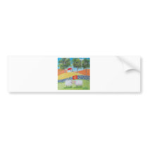 SHEEP FOLK ART BUMPER STICKERS
