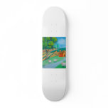 sheep folk art skateboard deck