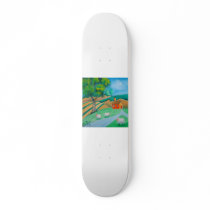 sheep folk art skate board deck