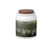 sheep grazing photo 1918 candy dish