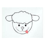 Sheep head cartoon invitations