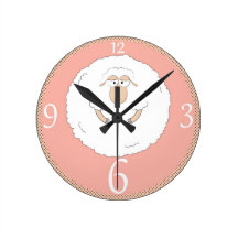 Sheep illustration clock