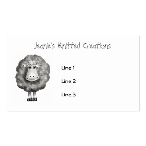SHEEP in Pencil: Knitter, Crafter, Wool Business Card Template (front side)