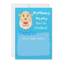 Sheep Invitation Blue