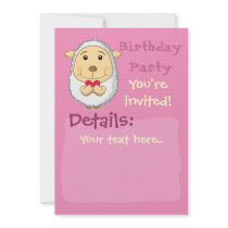 Sheep Invitation Pink