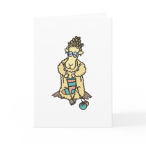 Sheep Knitting Greeting Cards
