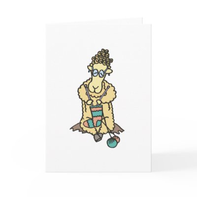 Sheep Knitting Greeting Cards