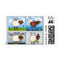 sheep of all seasons postage stamp