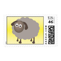 Sheep on Yellow Stamps