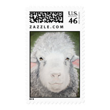 Sheep Painting by Kathryn A. Gainard Postage Stamps