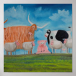 sheep pig highland cow poster sheep pig highland cow poster