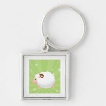 Sheep Sheeps Mammals White Cute Animal Keychain