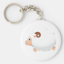 Sheep Sheeps Mammals White Cute Animal Keychain