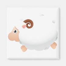 Sheep Sheeps Mammals White Cute Animal Fridge Magnet