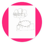Sheep Sleep Round Stickers