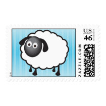 Sheep Stamp with Blue Stripe
