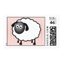 Sheep Stamp with Pink Stripe