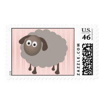 Sheep Stamp with Pink Stripe