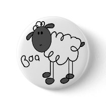 Sheep Stick Figure Button