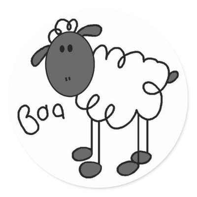 Sheep Stick Figure Sticker