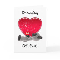 Sheep Valentine's Day Card - Dreaming Of Ewe