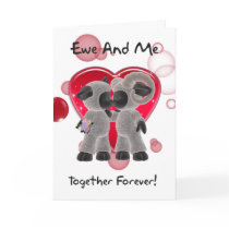 Sheep Valentine's Day Card - Ewe And Me Together F