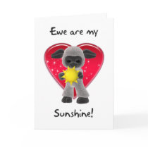 Sheep Valentine's Day Card - Ewe Are My Sunshine