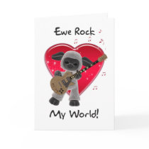 Sheep Valentine's Day Card - Ewe Rock My World