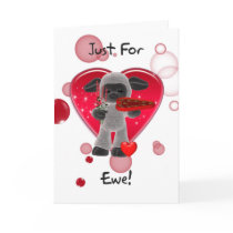 Sheep Valentine's Day Card - Just For Ewe