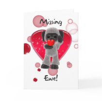 Sheep Valentine's Day Card - Missing Ewe