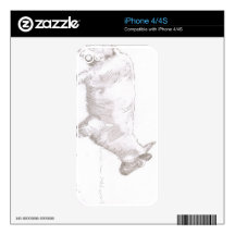 sheep walking pencil sketch decals for iPhone 4S
