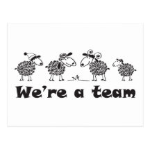 Sheep - We're a team Post Card