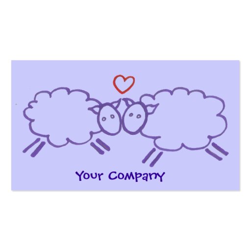Sheep with Heart Business Card Template (back side)