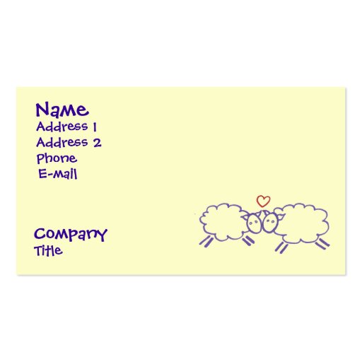 Sheep with Heart Business Card Template