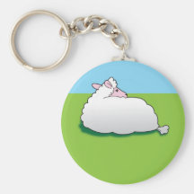 Sheep with his back turned keychain