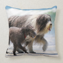 Sheepdog and Poodle - Me and My Pal Beach Dogs Pillows