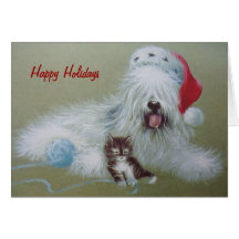 SheepDog Holiday Greeting Card