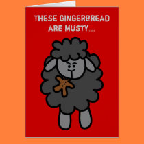 Sheepeh Eats Musty Gingerbread Holiday Card cards