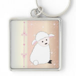 Sheepy On Pink Keychains