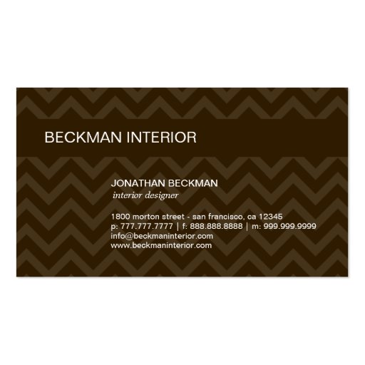 Sheer Chevron Business Card (front side)