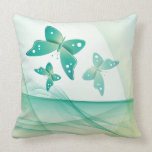 Sheer Green Butterfly Veil American MoJo Throw Pillow