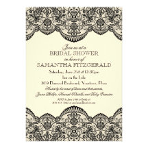 Sheer Lace Bridal Shower Custom Announcement